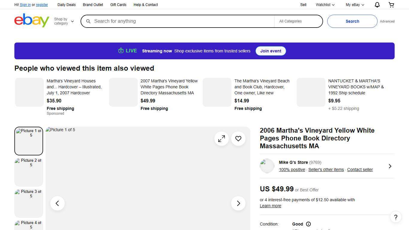 2006 Martha's Vineyard Yellow White Pages Phone Book Directory Massachusetts MA eBay